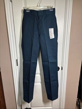 Dickies Men’s Navy Scotchgard 4 Pocket Plain Front Twill Chinos Size 29x34 NWT